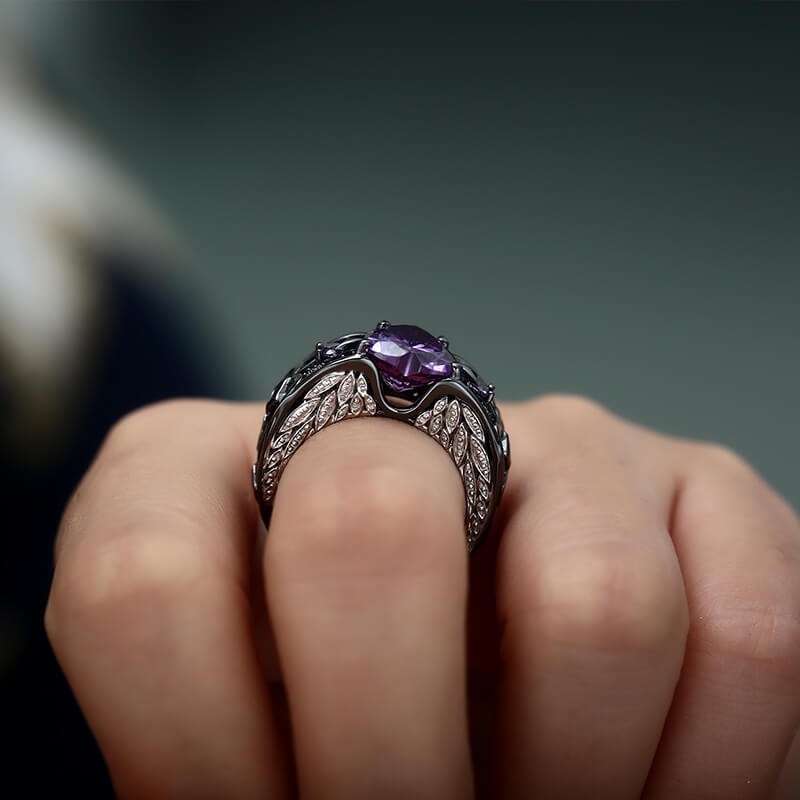 6mm Round Brilliant Amethyst Ring For Engagement 0.6ct Vvs Grade Natural  Amethyst Silver Ring Gift For Woman - Rings - AliExpress